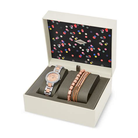 virginia stainless steel watch and jewelry box set|fossil virginia watches.